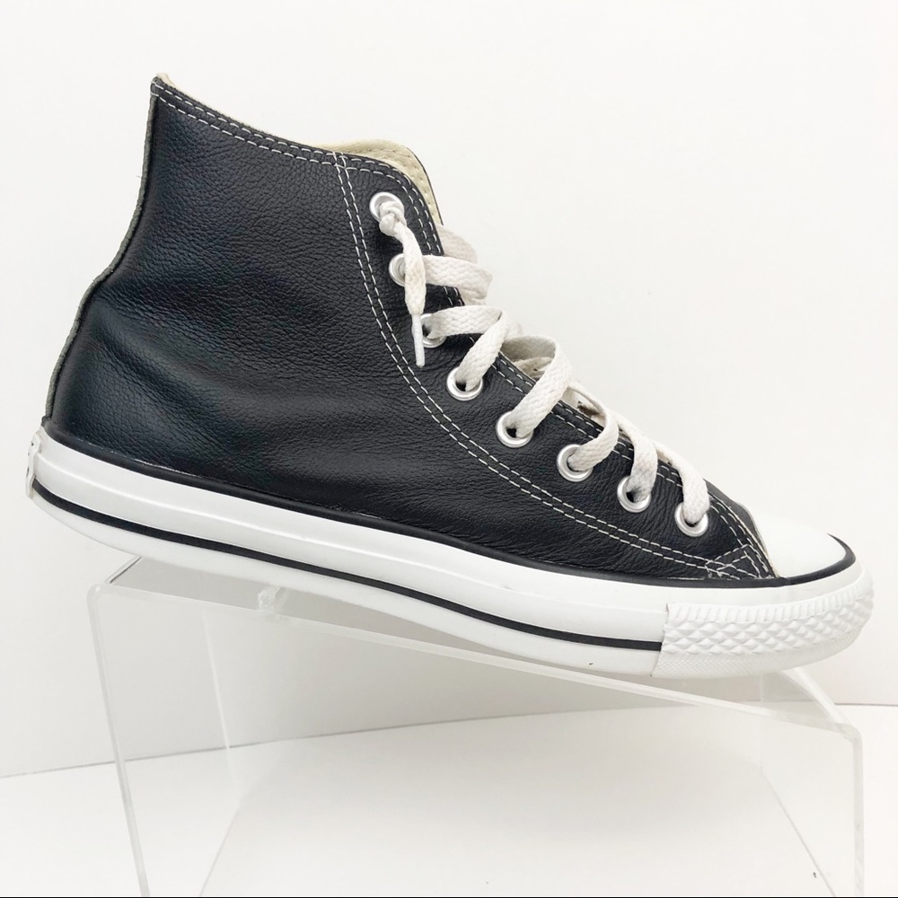 Converse All Star High Leather Black Size 9 - Picture 7 of 8